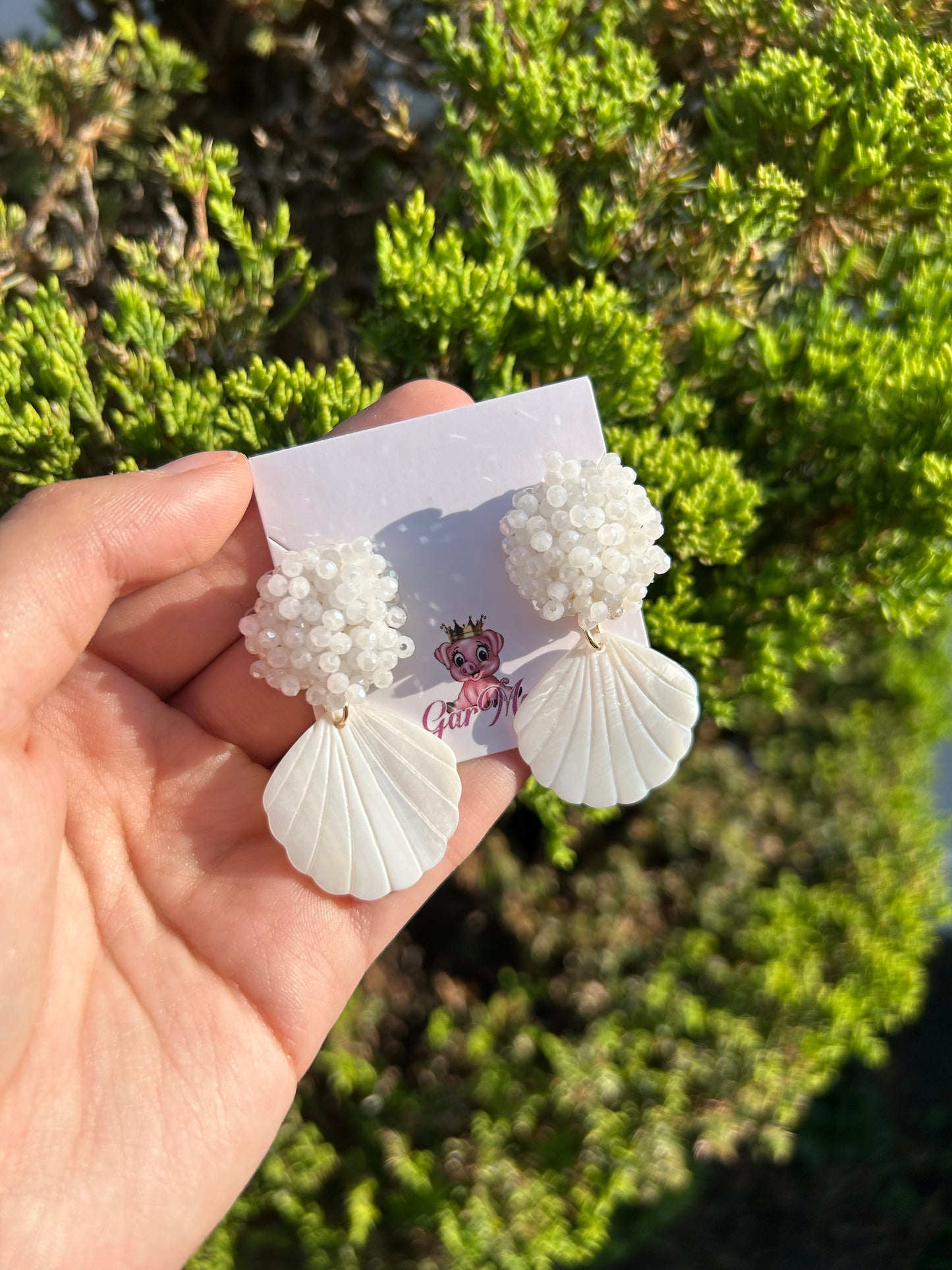 Beaded Seashell Earrings