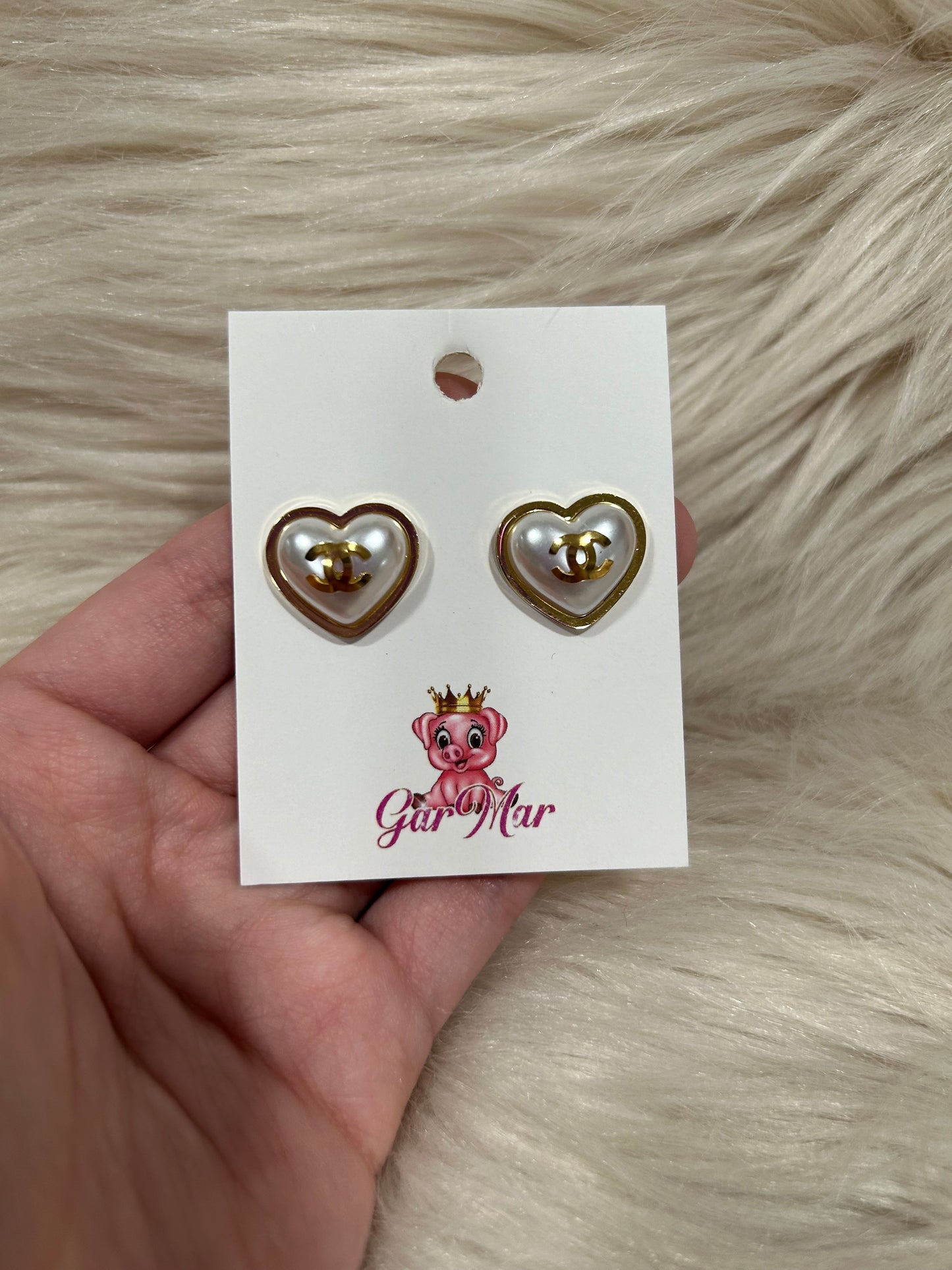 Heart Pearl Stud