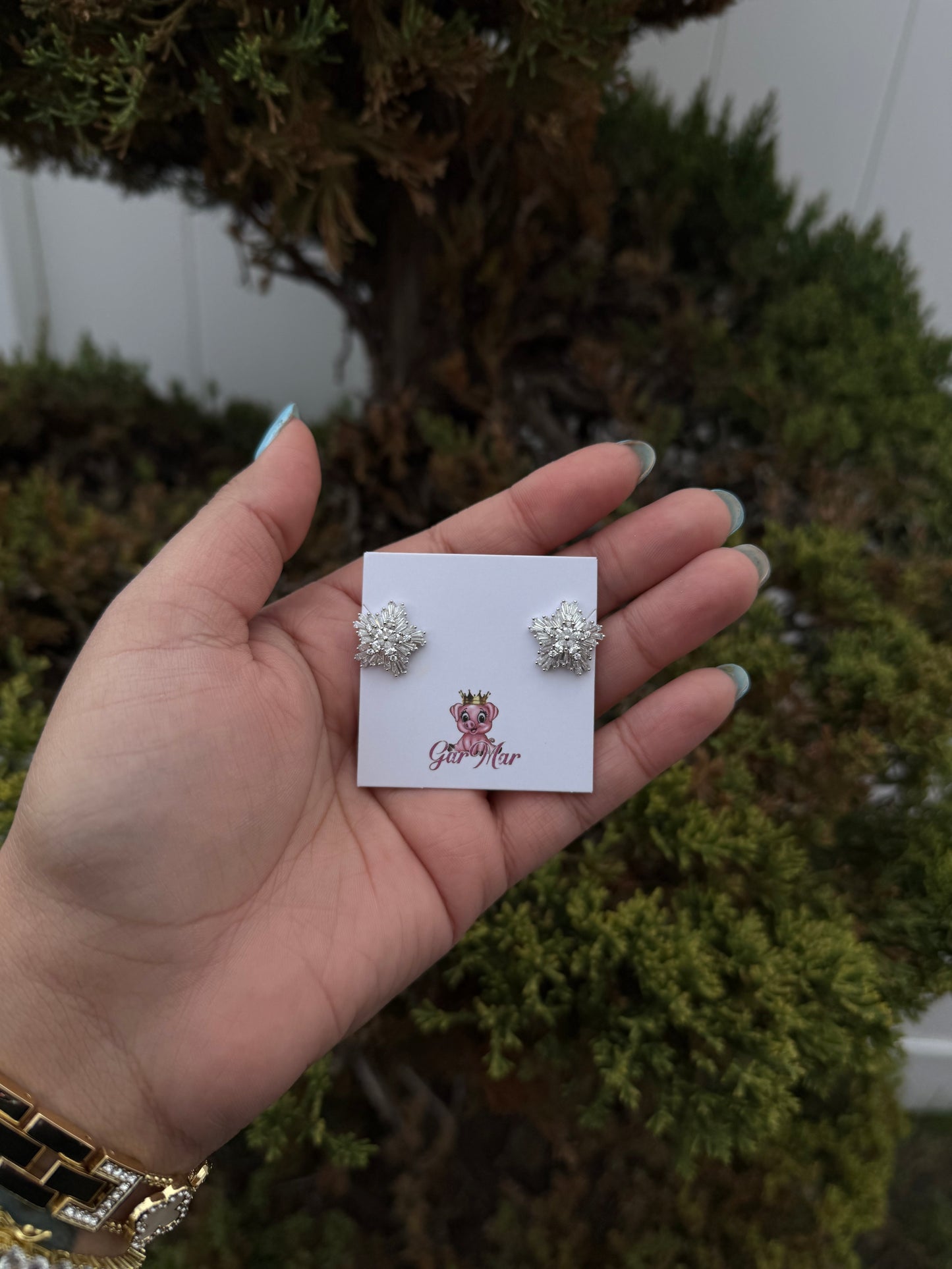 925 Silver Big Star Studs