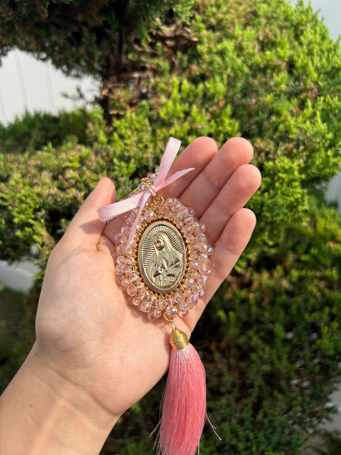 Pink Tassel Virgen De Guadalupe Bendición de Hogar