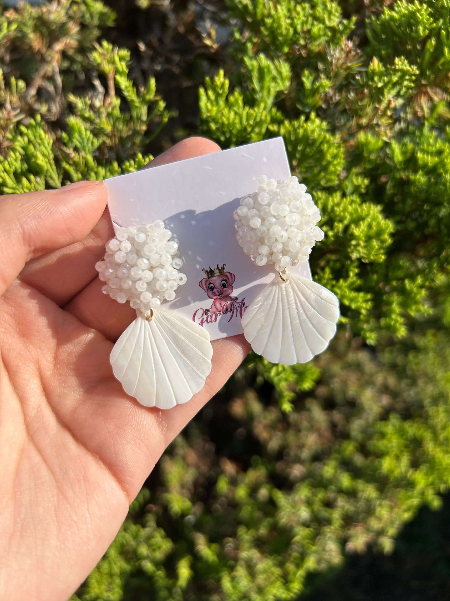 Beaded Seashell Earrings