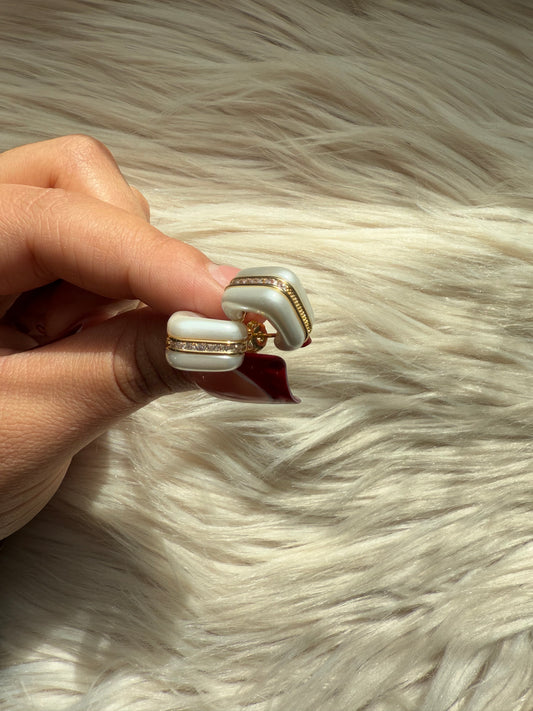 Small White Hoops