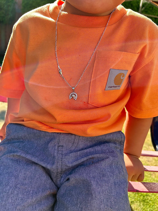 925 Silver Kid Horseshoe Necklace