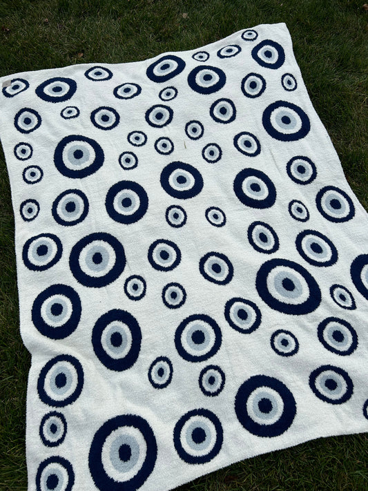 Blue Evil Eye Throw Blankets