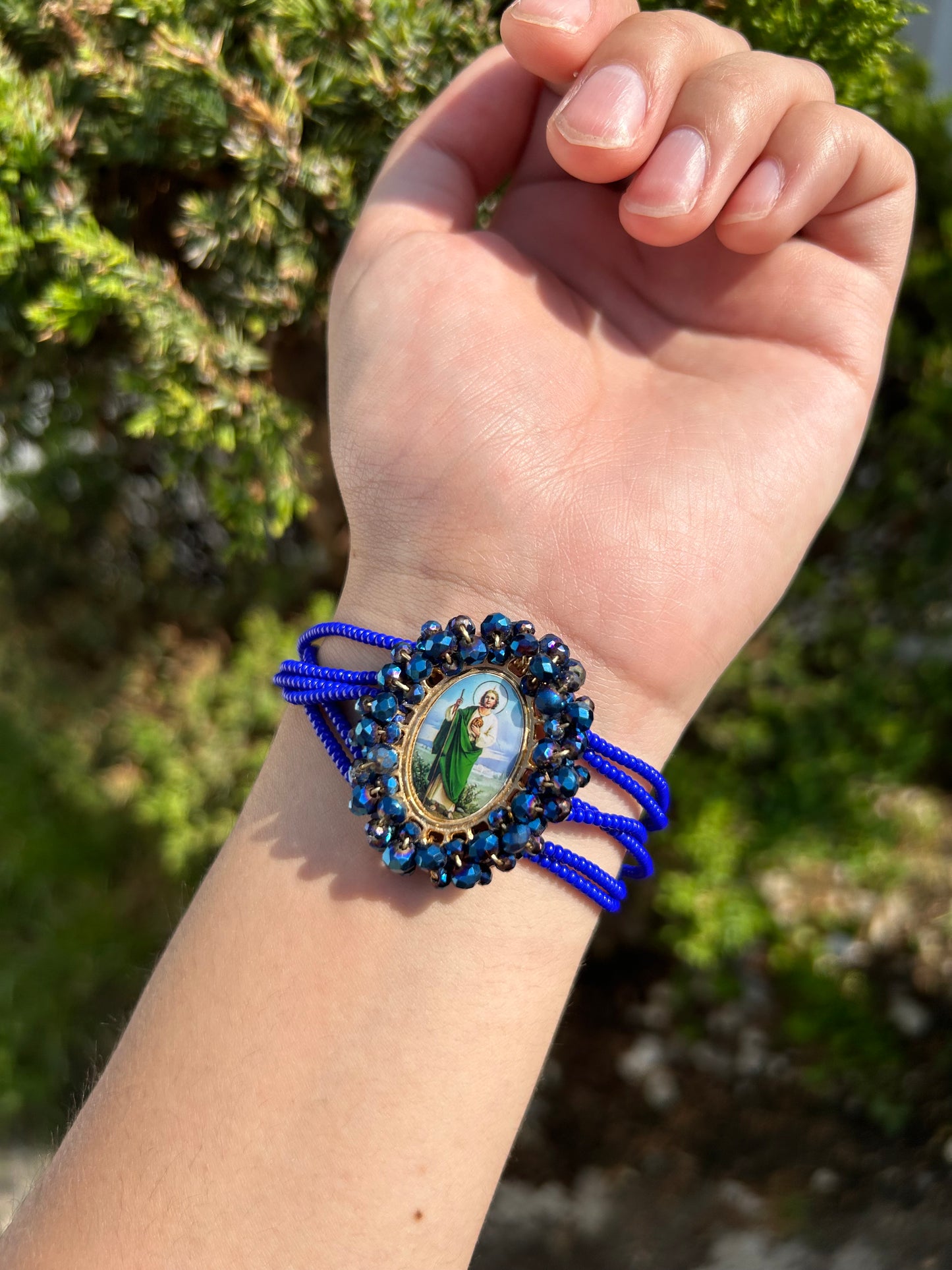 Beaded Virgencita Adjustable Bracelet