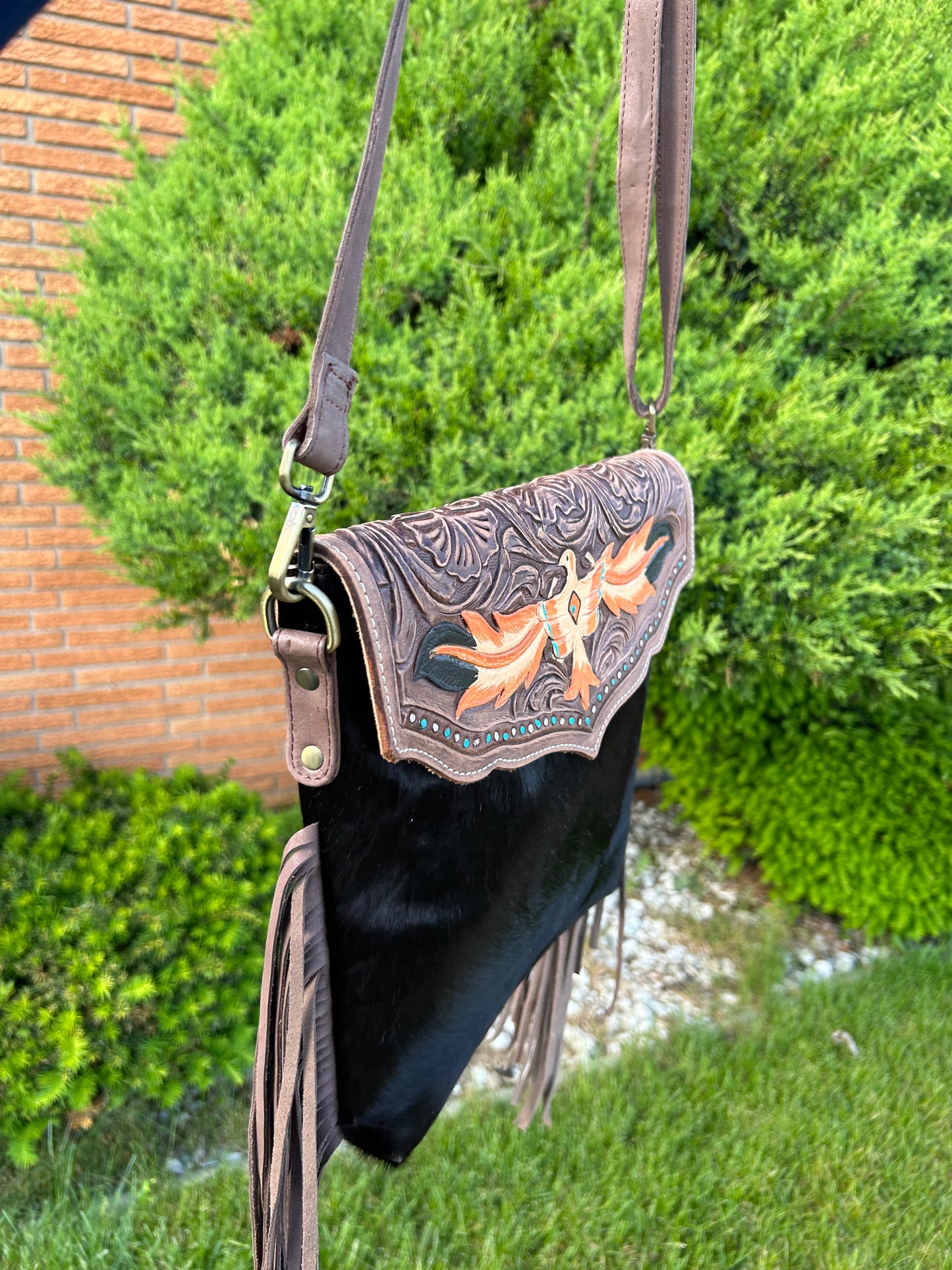 Eagle Cowhide Crossbody