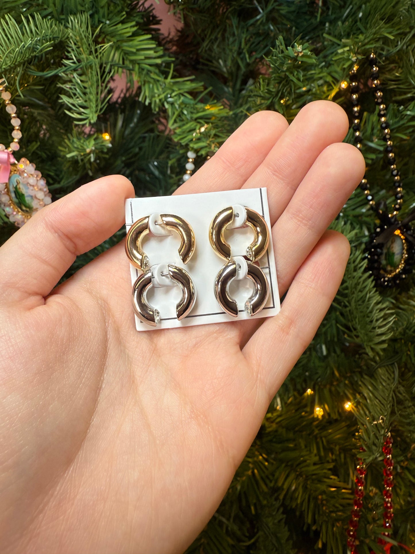 Gold & Silver Earring Set