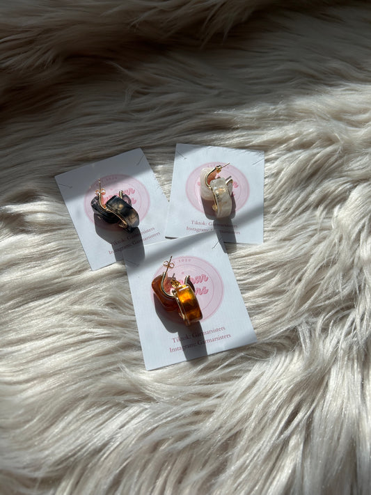 Marble Rectangle Cuff Hoops