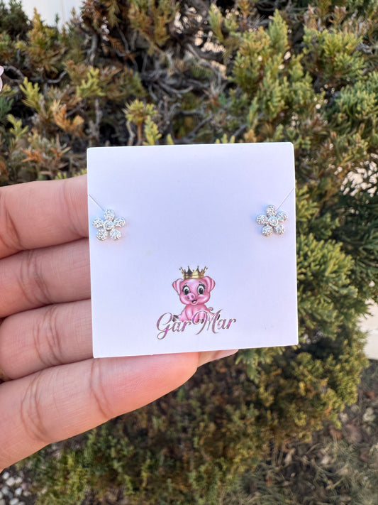 925 Silver Mini Flower Studs
