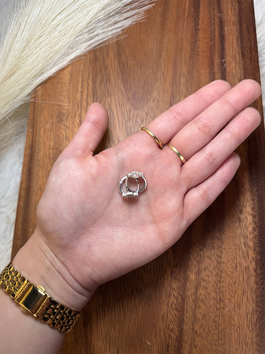 Silver Clover Hoops