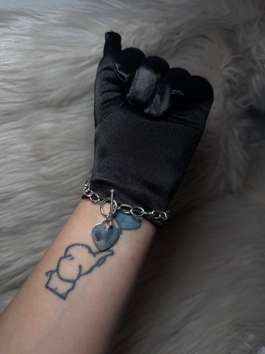 925 Silver Big Heart Bracelet