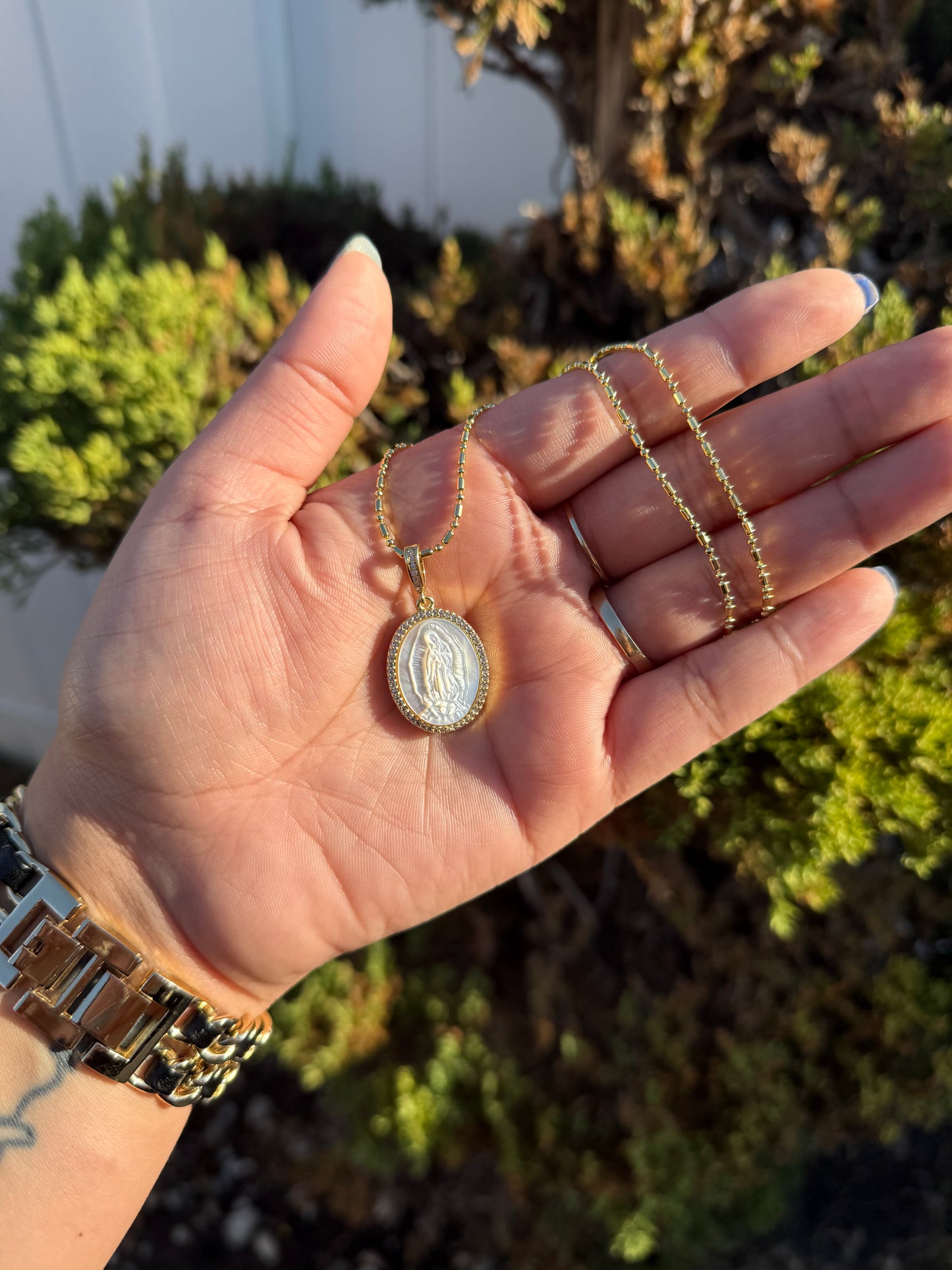 White Virgen Necklace