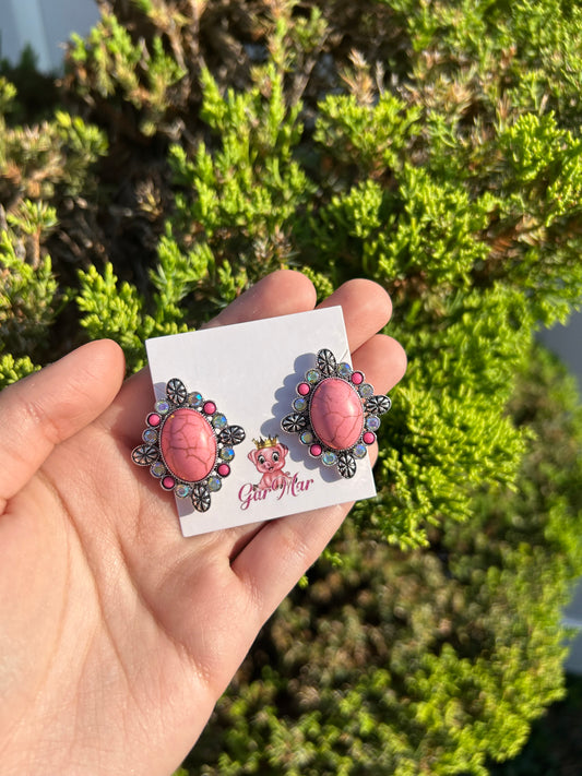 Stone Stud Earrings