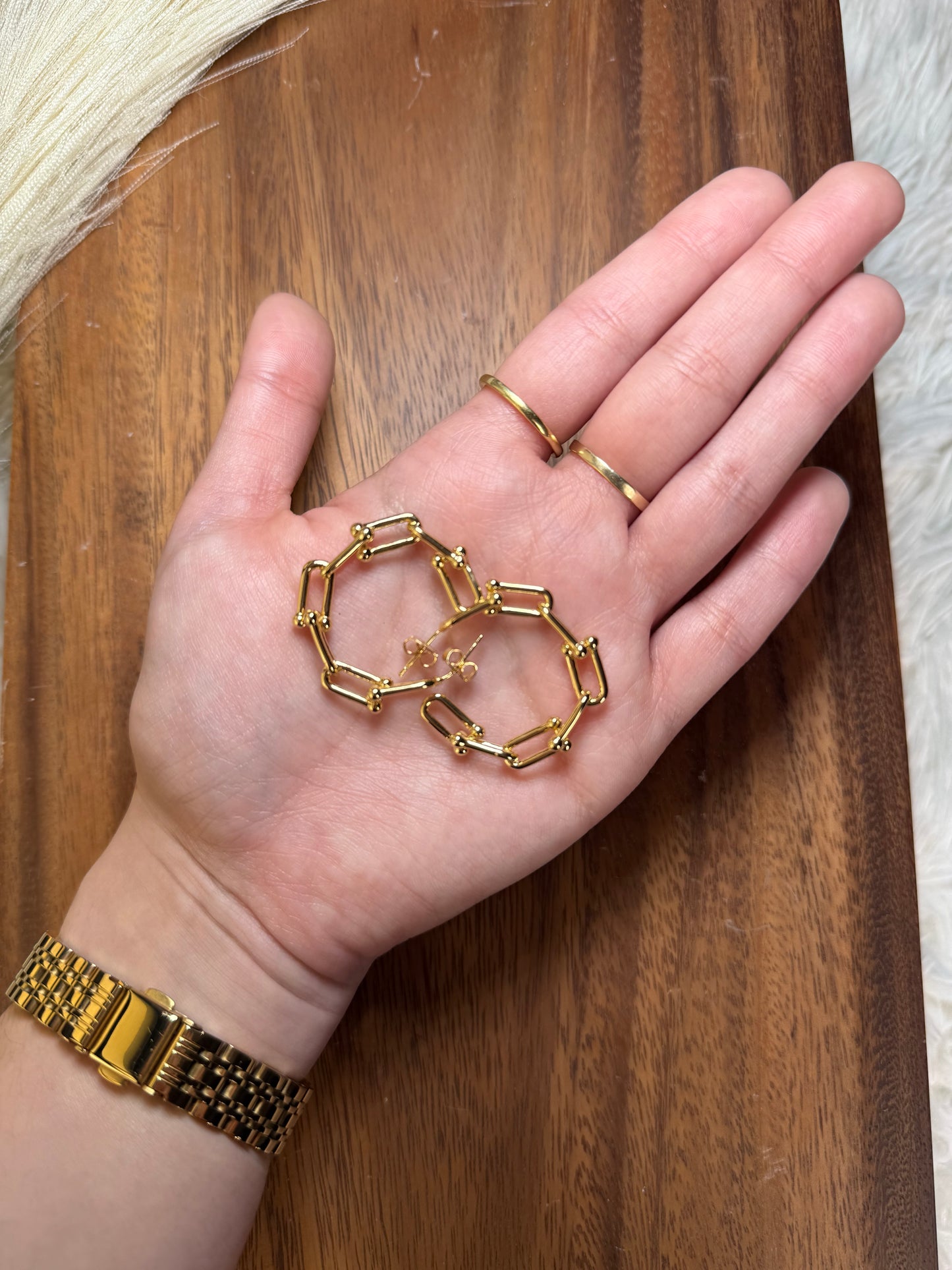 Gold Clip Hoops