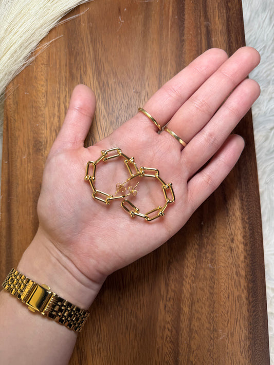 Gold Clip Hoops