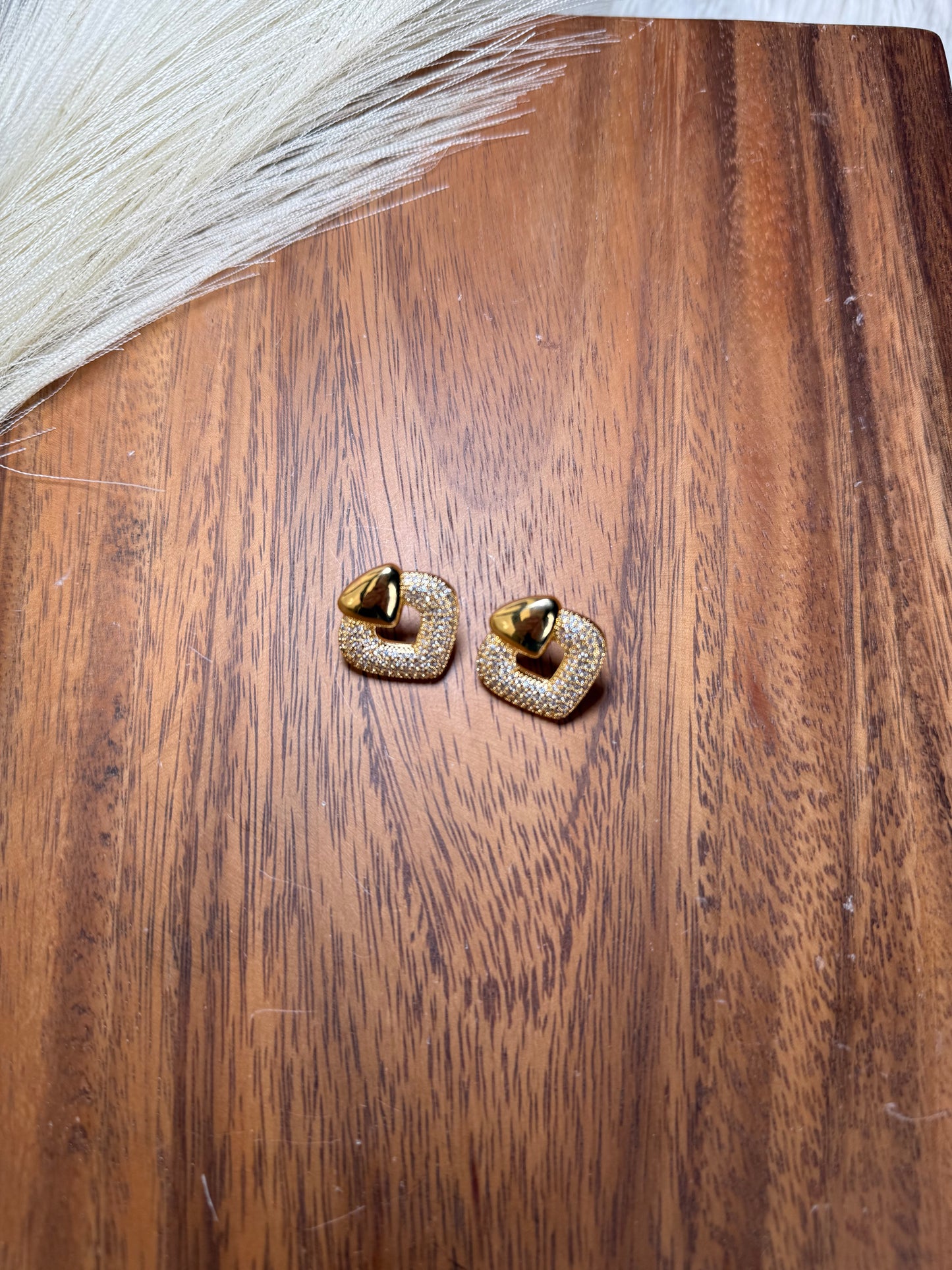 Golden Heart Statement Studs