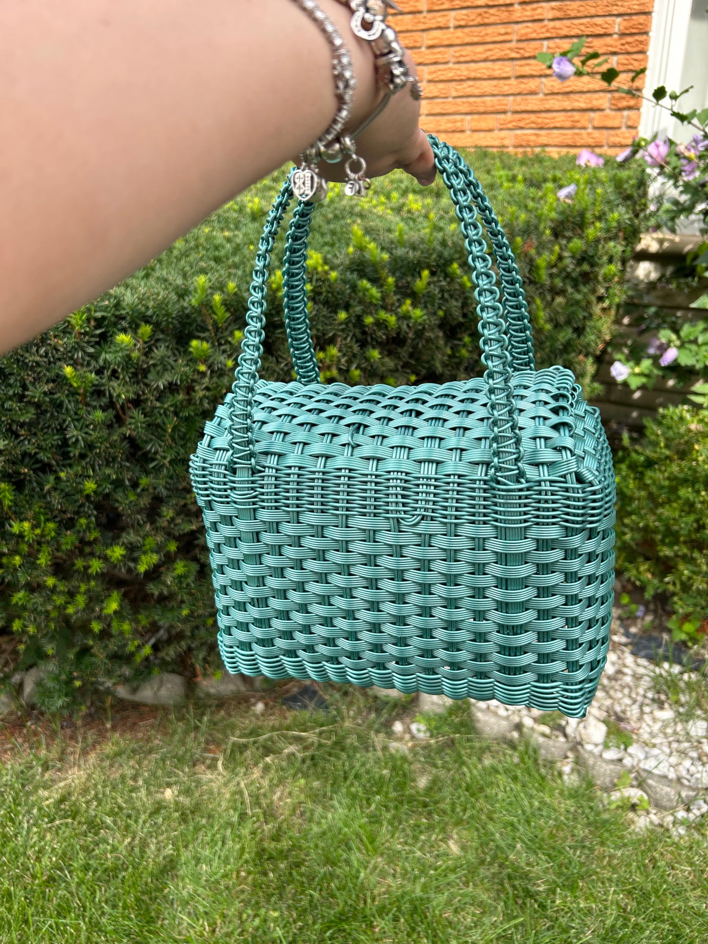 Green Picnic Woven Bag