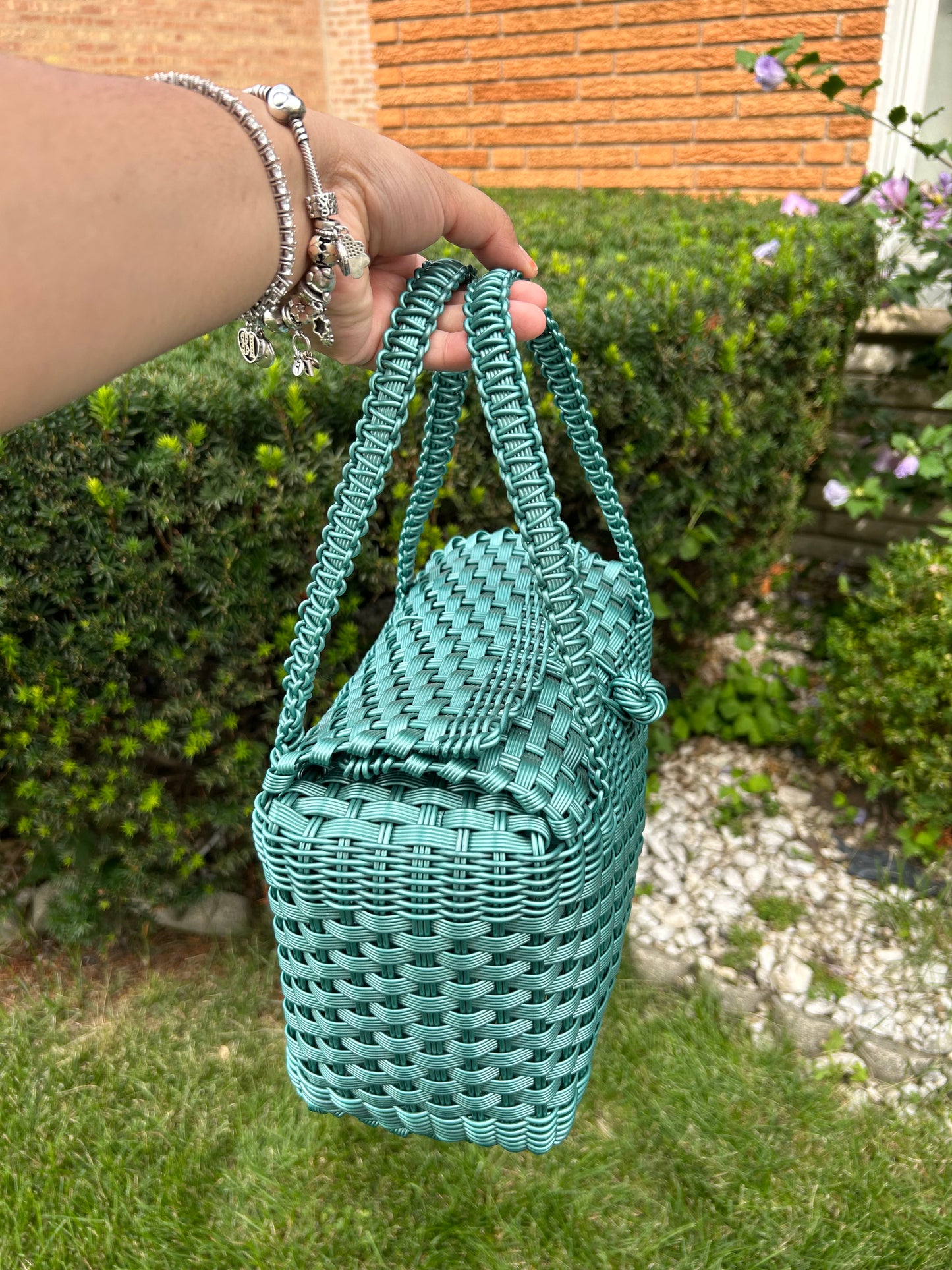 Green Picnic Woven Bag