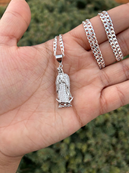 925 Silver Guadalupe Cuban Link Chain