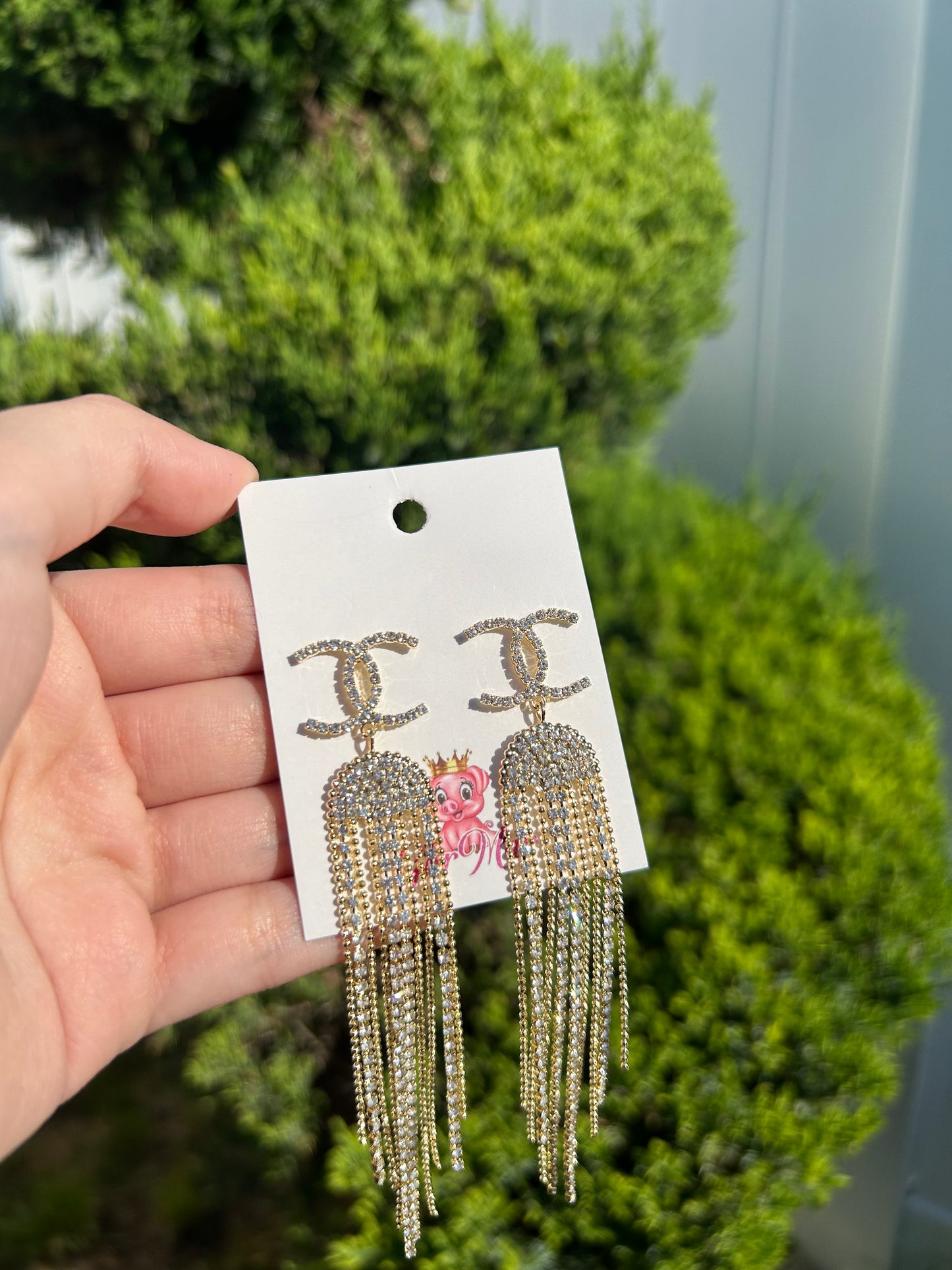 Gold Dangle Studs