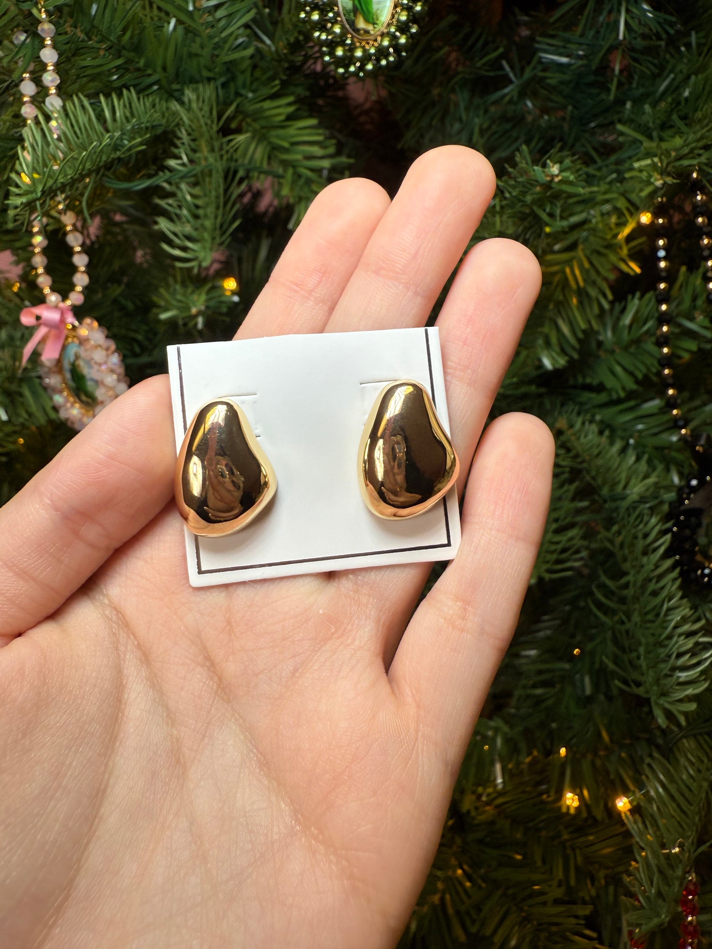 Sculpted Gold Statement Studs