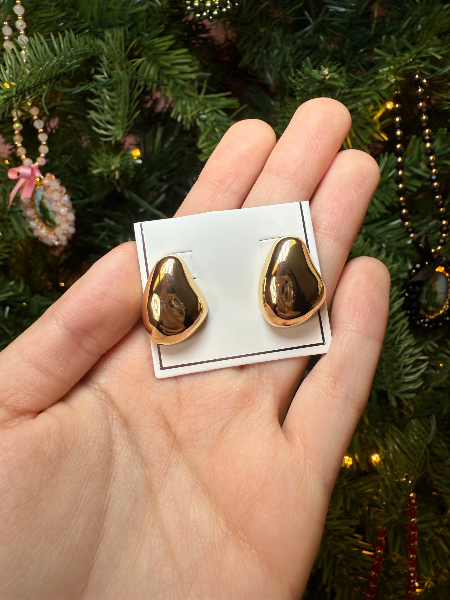 Sculpted Gold Statement Studs