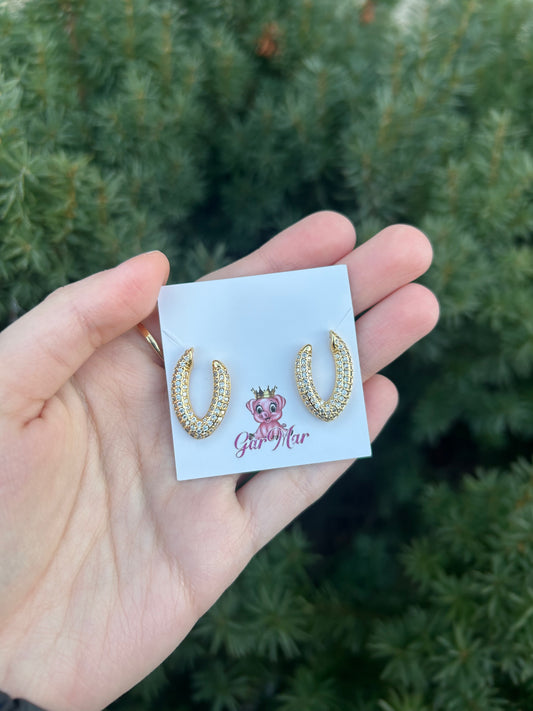 Open Oval Gold Studs