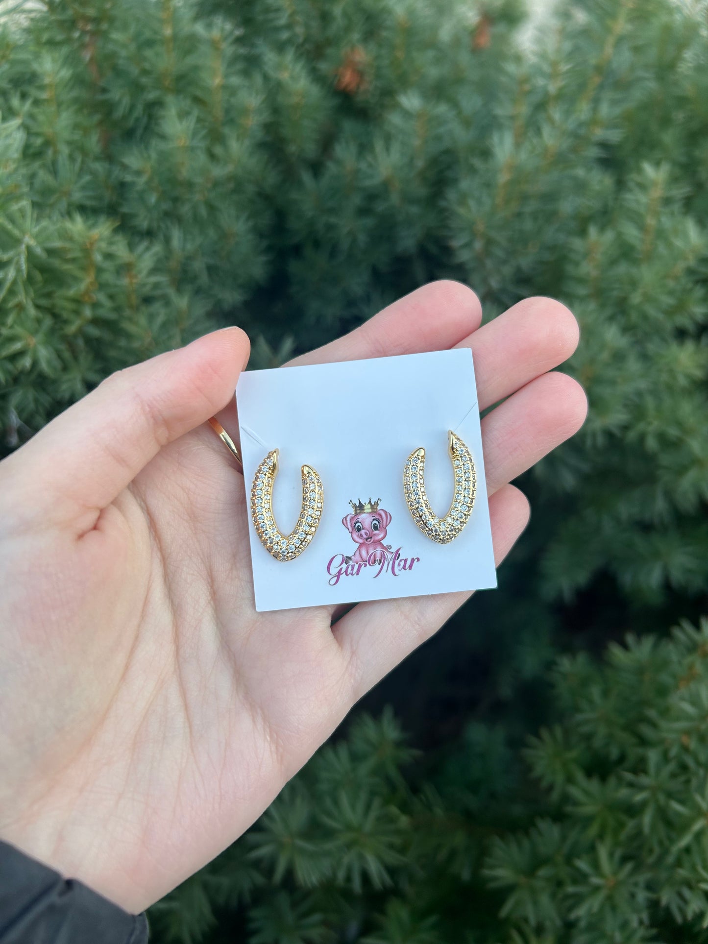 Open Oval Gold Studs