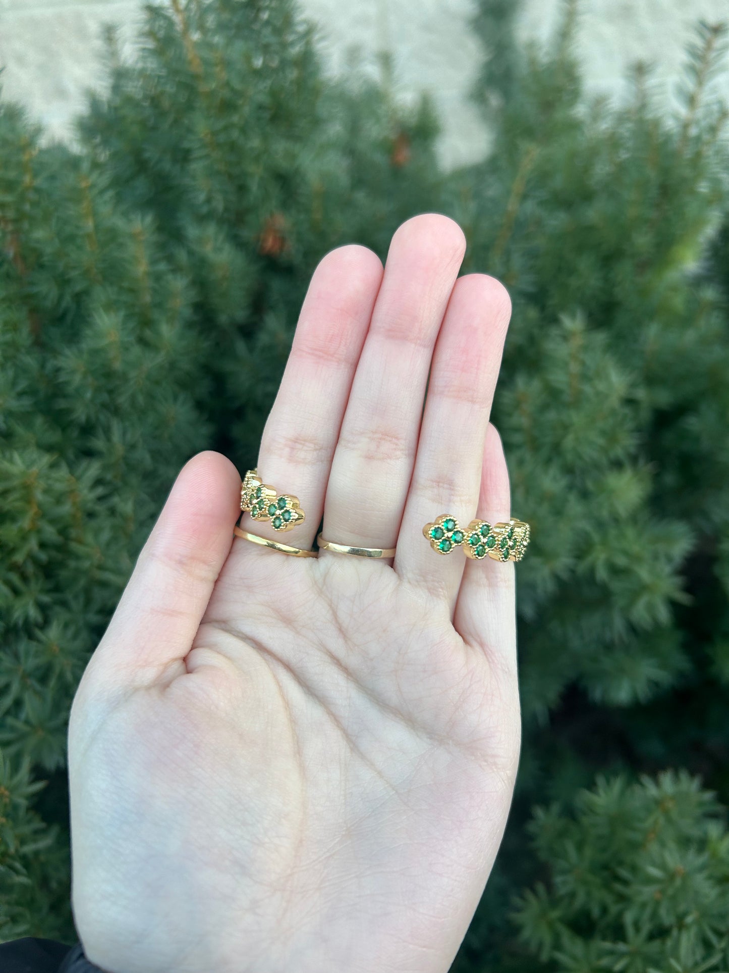 Green Clover Cuff Bracelet