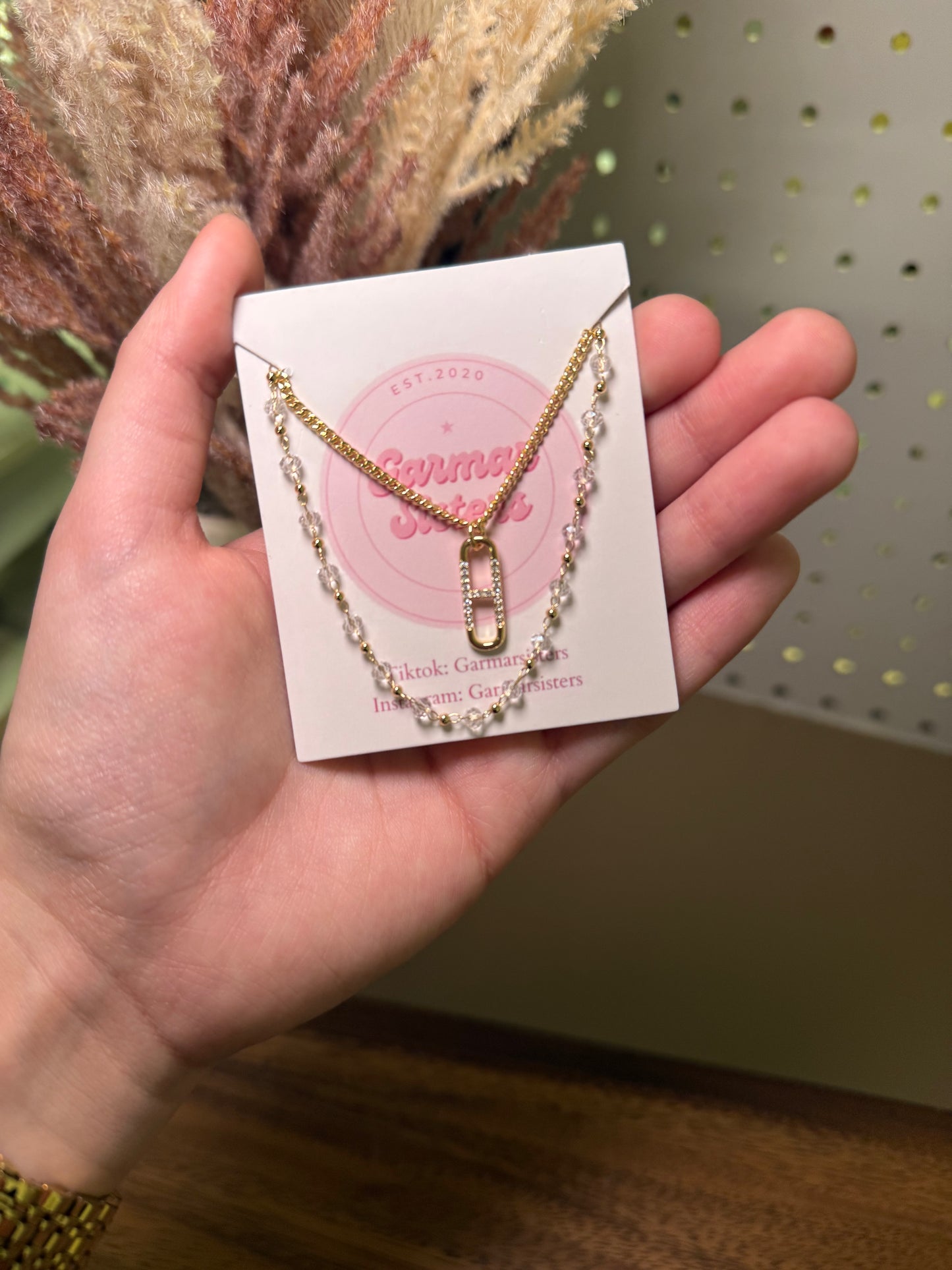 Layered Gold Lock Necklace
